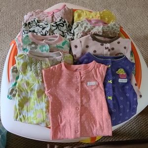 Baby girl button up sleepers
